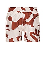 OAS Russet Puzzlotec Swim Short in RED, view 2, click to view large image.