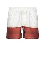 OAS Vista Swim Shorts in White & Red, view 1, click to view large image.