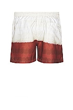 OAS Vista Swim Shorts in White & Red, view 2, click to view large image.