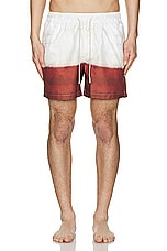 OAS Vista Swim Shorts in White & Red, view 4, click to view large image.