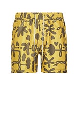 OAS Galbanum Swim Short in Gold, view 1, click to view large image.
