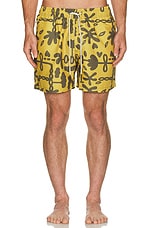 OAS Galbanum Swim Short in Gold, view 4, click to view large image.