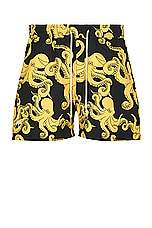 OAS Printed Swim Shorts in 09 Black, view 1, click to view large image.