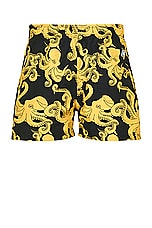 OAS Printed Swim Shorts in 09 Black, view 2, click to view large image.