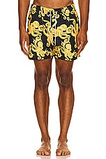 OAS Printed Swim Shorts in 09 Black, view 4, click to view large image.