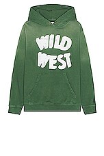 ONE OF THESE DAYS Wild West Hoodie in Olive Green, view 1, click to view large image.