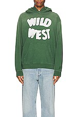 ONE OF THESE DAYS Wild West Hoodie in Olive Green, view 4, click to view large image.