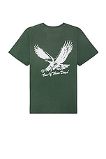ONE OF THESE DAYS Screaming Eagle Tee in Washed Forest Green, view 1, click to view large image.