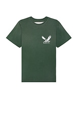 ONE OF THESE DAYS Screaming Eagle Tee in Washed Forest Green, view 2, click to view large image.