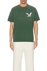 ONE OF THESE DAYS Screaming Eagle Tee in Washed Forest Green, view 3, click to view large image.