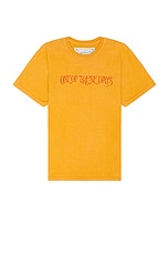 ONE OF THESE DAYS Wreath Of Roses Tee in Mustard, view 2, click to view large image.