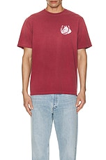 ONE OF THESE DAYS Valley Riders Tee in Burgundy, view 3, click to view large image.