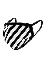 OFF-WHITE Diagonal Stripe Mask in Black, view 1, click to view large image.