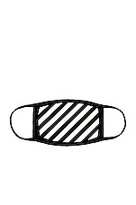 OFF-WHITE Diagonal Stripe Mask in Black, view 2, click to view large image.