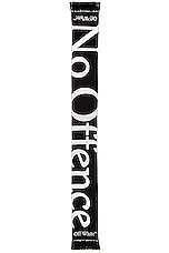 OFF-WHITE No Offence Reversible Knit Scarf in Black, view 2, click to view large image.