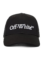 OFF-WHITE Bookish Baseball Cap in Black, view 1, click to view large image.