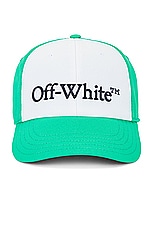 OFF-WHITE Drill Logo Baseball Cap in White & Kelly Green, view 1, click to view large image.