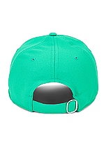 OFF-WHITE Drill Logo Baseball Cap in White & Kelly Green, view 2, click to view large image.