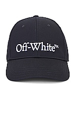 OFF-WHITE Drill Logo Baseball Cap in Black & White, view 1, click to view large image.