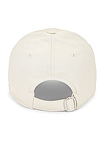 OFF-WHITE Quotes Baseball Cap in Angora & Black, view 2, click to view large image.