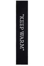 OFF-WHITE Keep Warm Scarf in Black, view 2, click to view large image.