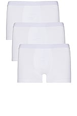 OFF-WHITE 3 Pack Bookish Low Rise Boxer in White, view 1, click to view large image.