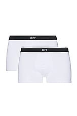 OFF-WHITE Stamp Low Rise Boxer in White, view 1, click to view large image.