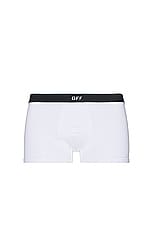 OFF-WHITE Stamp Low Rise Boxer in White, view 3, click to view large image.