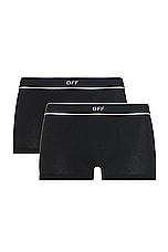 OFF-WHITE Stamp Low Rise Boxer in Black & White, view 1, click to view large image.