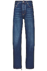 OFF-WHITE Zip Skate Jeans in Medium Blue, view 1, click to view large image.