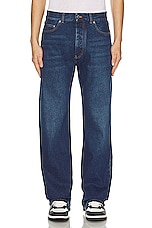 OFF-WHITE Zip Skate Jeans in Medium Blue, view 3, click to view large image.