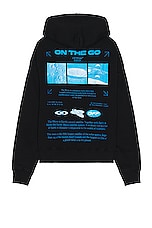 OFF-WHITE On The Go Moon Skate Hoodie in Black, view 1, click to view large image.