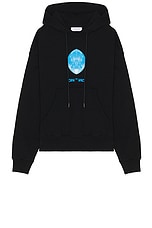 OFF-WHITE On The Go Moon Skate Hoodie in Black, view 2, click to view large image.