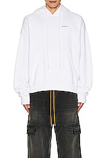 OFF-WHITE Scratch Arrow Skate Hoodie in White, view 3, click to view large image.