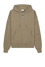 OFF-WHITE Off Stitch Skate Hoodie in Beige, view 2, click to view large image.
