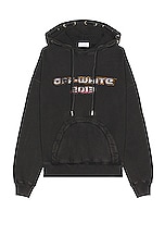 OFF-WHITE Digit Bacchus Hoodie in Black, view 1, click to view large image.