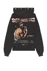 OFF-WHITE Digit Bacchus Hoodie in Black, view 2, click to view large image.