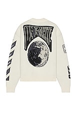 OFF-WHITE Moon Varsity Knit Cardigan in Beige, view 1, click to view large image.