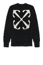 OFF-WHITE Mohair Arrow Knit Crewneck in Black, view 1, click to view large image.