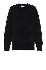 OFF-WHITE Mohair Arrow Knit Crewneck in Black, view 2, click to view large image.