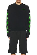 OFF-WHITE Moon Cam Arrow Skate Crewneck in Black, view 3, click to view large image.