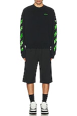 OFF-WHITE Moon Cam Arrow Skate Crewneck in Black, view 4, click to view large image.