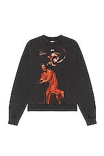 OFF-WHITE S. Matthew Skate Crewneck in Black, view 1, click to view large image.