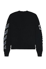 OFF-WHITE Varsity Knit Cardigan in Black, view 2, click to view large image.