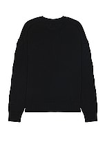 OFF-WHITE 3d Diag Knit Crewneck in Black, view 2, click to view large image.