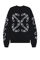 OFF-WHITE Bandana Skate Crewneck in Black & White, view 1, click to view large image.