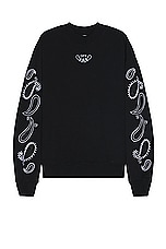OFF-WHITE Bandana Skate Crewneck in Black & White, view 2, click to view large image.