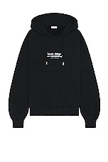 OFF-WHITE Ironic Quote Over Hoodie in Black & White, view 1, click to view large image.