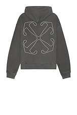 OFF-WHITE Outline Arrow Skate Hoodie in Black & White, view 1, click to view large image.