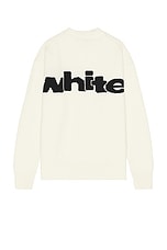 OFF-WHITE Shared Logo Knit Crewneck in Cream, view 2, click to view large image.